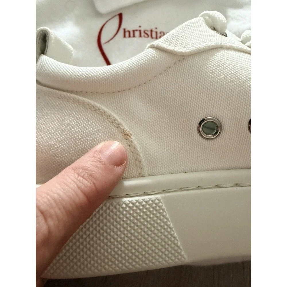 Christian Louboutin Women’s Platform Sneakers Vieira White Size 37.5 Designer